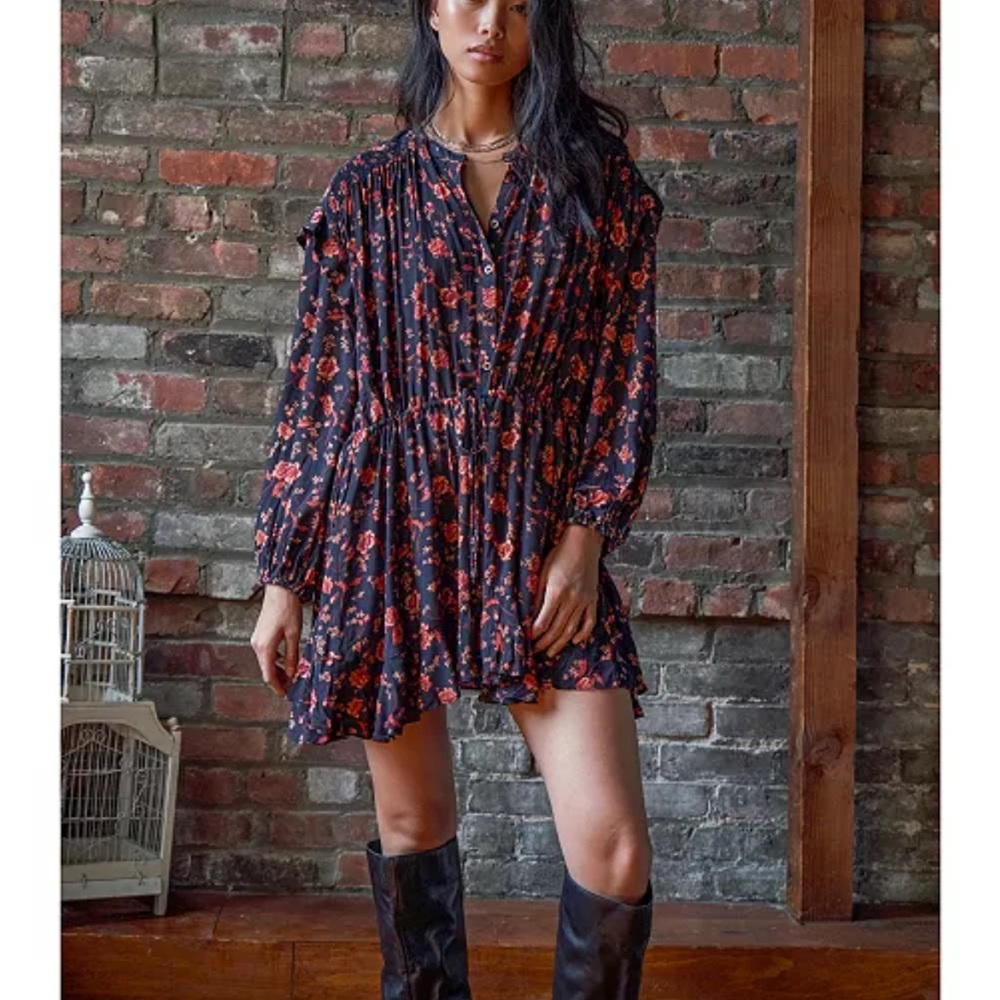 Free People Flower Fields Mini Dress, XL